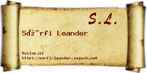 Sárfi Leander névjegykártya